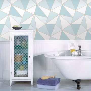 Show details for Apex Blue Geometric Wallpaper