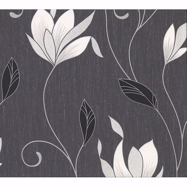 Picture of Gallagher Charcoal Floral Trail Wallpaper