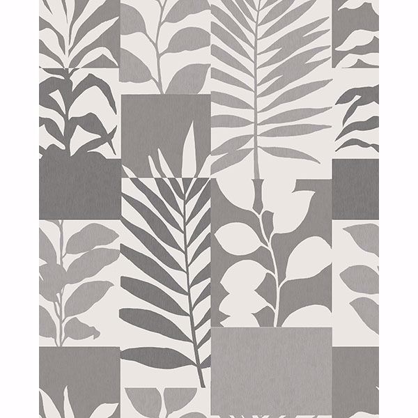 Picture of Hammons Silver Block Botanical Wallpaper