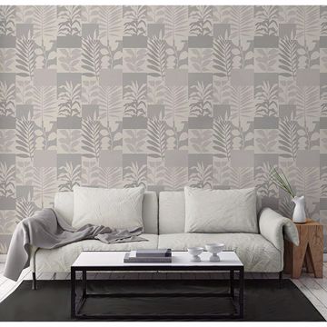 Show details for Hammons Silver Block Botanical Wallpaper
