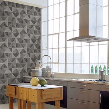 Show details for Corin Grey Wood Geometric Wallpaper