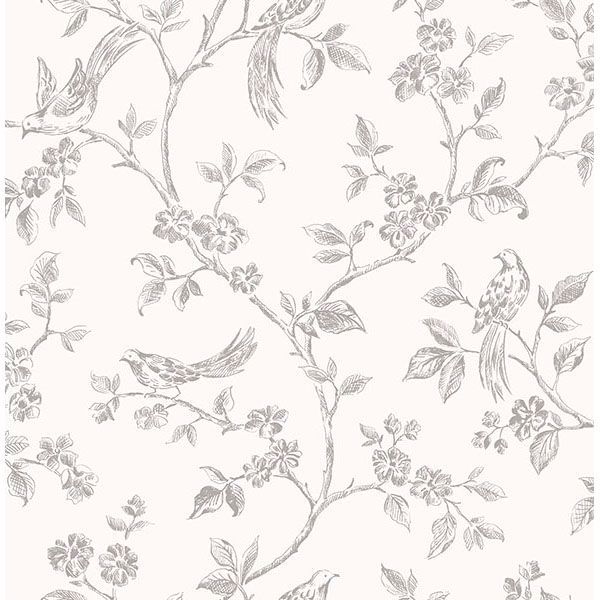 Picture of Ophelia Grey Bird Trail Wallpaper