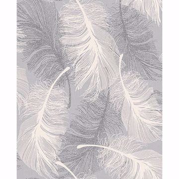 Show details for Alonso Grey Plume Wallpaper