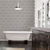 Picture of Angelo Grey Subway Tile Wallpaper