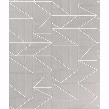 Show details for Malvolio Silver Geometric Wallpaper