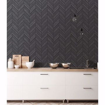 Show details for Punta Mita Charcoal Chevron Wallpaper