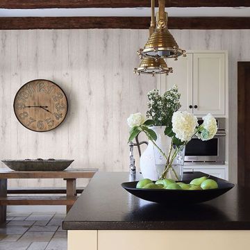 Show details for Meadowood Off-white Wide Plank Wallpaper