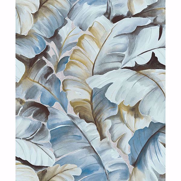 2835-SY5153P - Mardan Light Blue Banana Leaf Wallpaper - by Advantage 2835-SY5153P - Mardan Light Blue Banana Leaf Wallpaper - by Advantage