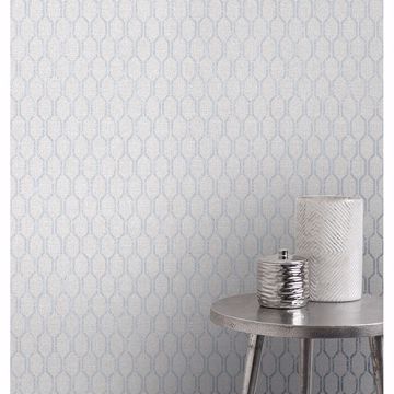 Show details for Elodie Light Grey Geometric Wallpaper