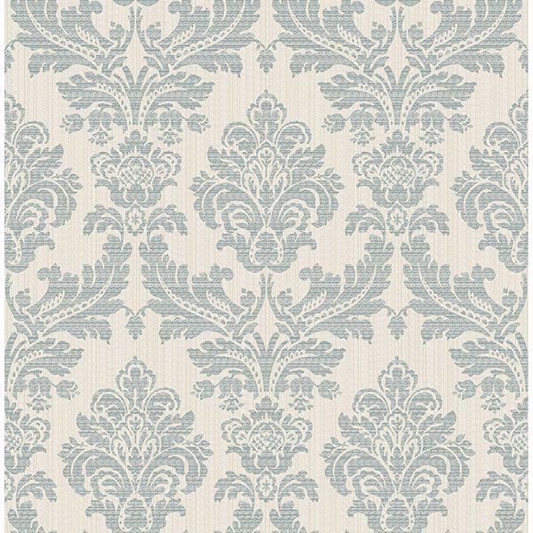 Picture of Piers Teal Texture Damask Wallpaper