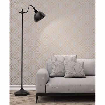Show details for Lisandro Rose Gold Geometric Lattice Wallpaper