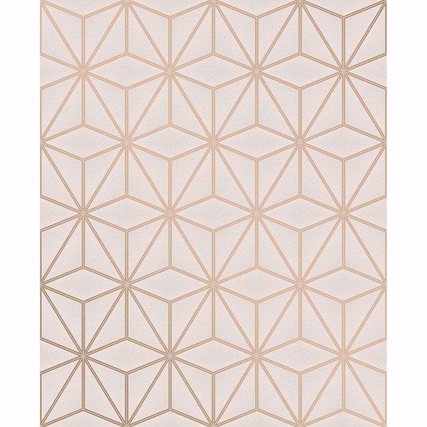 Picture of Augustin Rose Gold Geometric Wallpaper