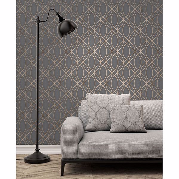283442349 Lisandro Taupe Geometric Lattice Wallpaper by Advantage