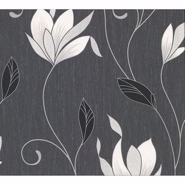 Picture of Anais Charcoal Floral Trails Wallpaper