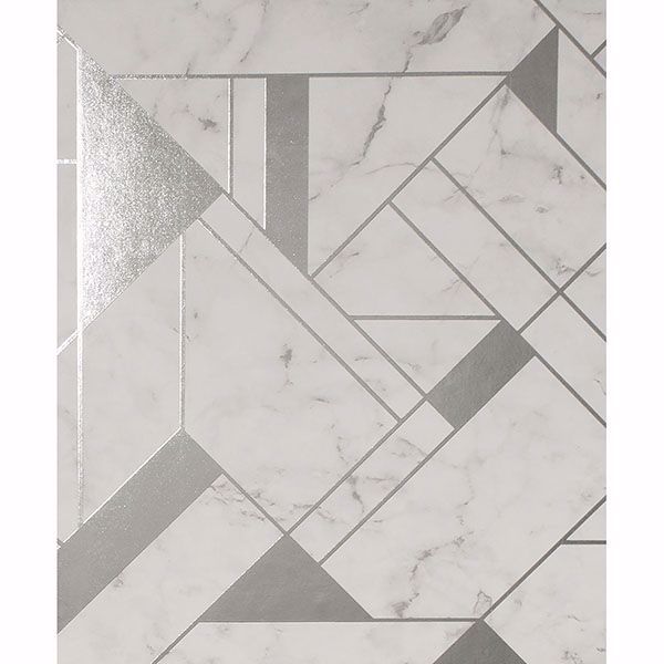Picture of Gulliver Silver Marble Geometric Wallpaper