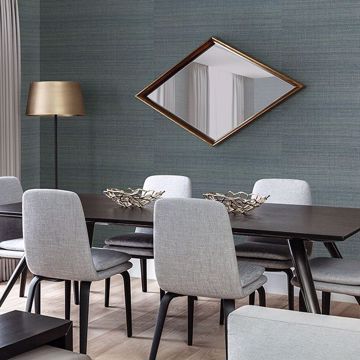 Show details for Laem Teal Grasscloth Wallpaper