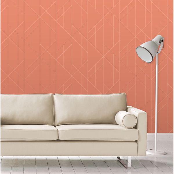 288925201 Torpa Coral Geometric Wallpaper by AStreet Prints