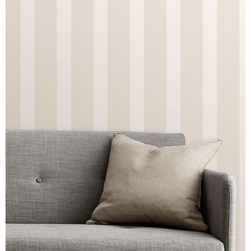 Show details for Visby Beige Stripe Wallpaper