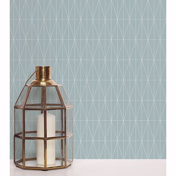 Show details for Tofta Light Blue Geometric Wallpaper