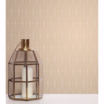 Show details for Tofta Beige Geometric Wallpaper