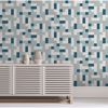 Picture of Alby Blue Geometric Wallpaper