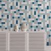 Picture of Alby Blue Geometric Wallpaper