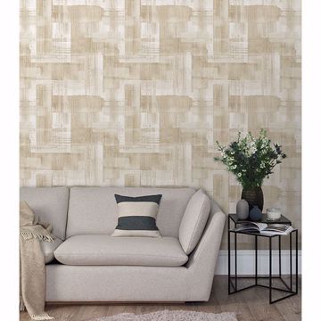 Show details for Trosa Beige Brushstroke Wallpaper