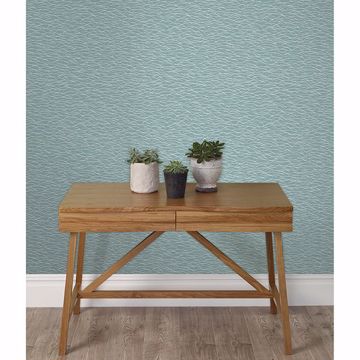 Show details for Hono Blue Abstract Wave Wallpaper