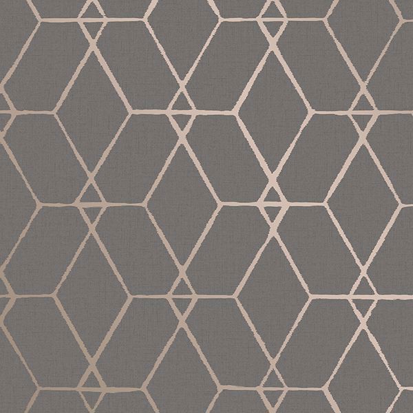 Picture of Osterlen Taupe Trellis Wallpaper