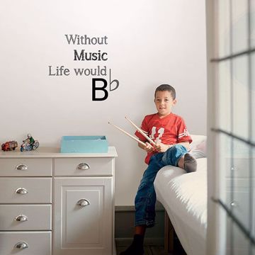Show details for Life Without Music Wall Quote Decals