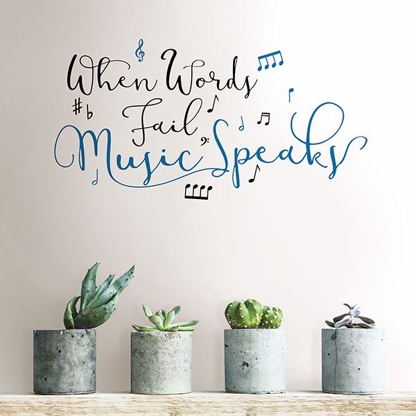Picture of Music Speaks Wall Quote Decals
