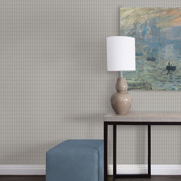 2830-2733 - Gauntlet Light Grey Geometric Wallpaper - by Warner Textures