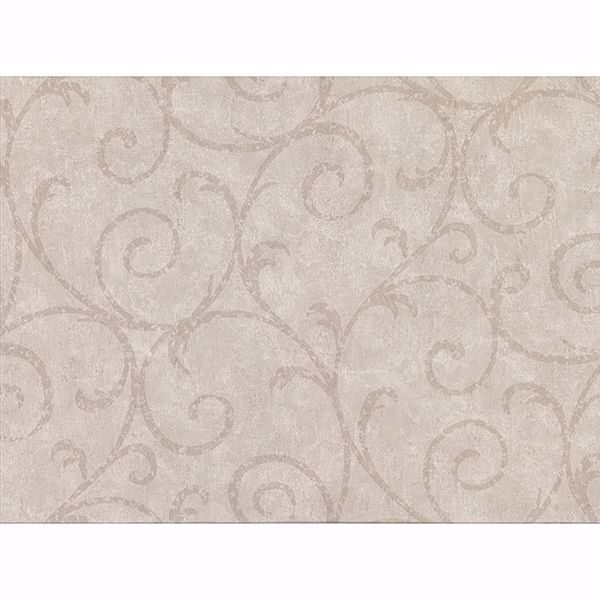 Picture of Sansa Khaki Plaster Scroll Wallpaper