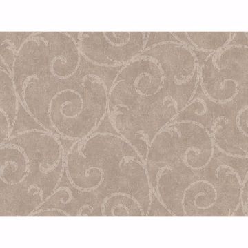 Picture of Sansa Light Brown Plaster Scroll Wallpaper