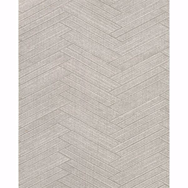 Picture of Karma Light Grey Herringhone Weave Wallpaper