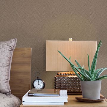 Show details for Karma Brown Herringhone Weave Wallpaper