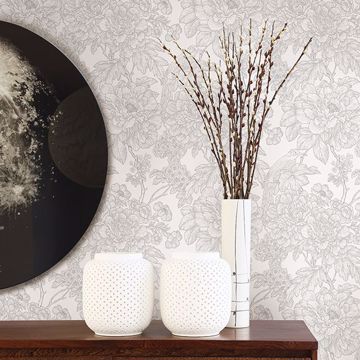 Show details for Birds of Paradise Breeze Grey Floral Wallpaper