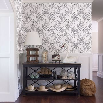 Show details for Arabesque Grey Floral Trail Wallpaper