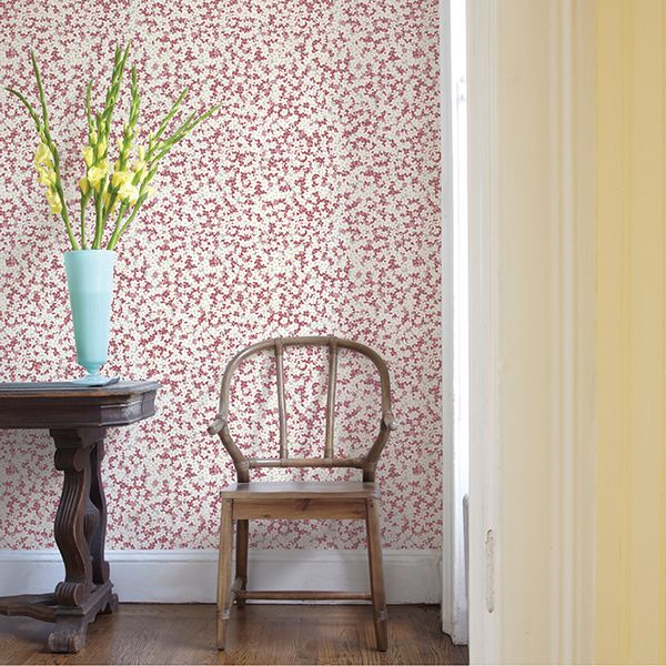 2901-25446 - Giverny Pink Miniature Floral Wallpaper - by A-Street Prints