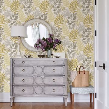 Show details for Palomas Mustard Botanical Wallpaper