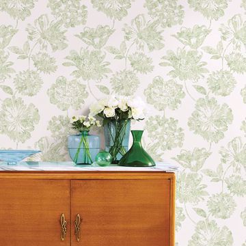 Show details for Folia Light Green Floral Wallpaper