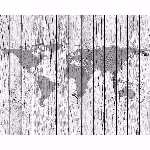 Picture of World Map Timber Wall Mural