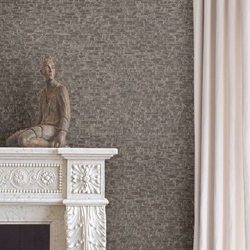 Show details for Belvedere Taupe Faux Slate Wallpaper
