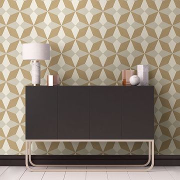 Show details for Valiant Beige Faux Grasscloth Geometric Wallpaper