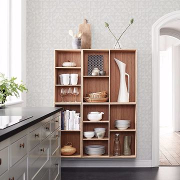 Show details for Gallerie Light Grey Geometric Wood Wallpaper