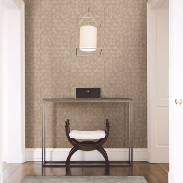 Show details for Gallerie Beige Geometric Wood Wallpaper
