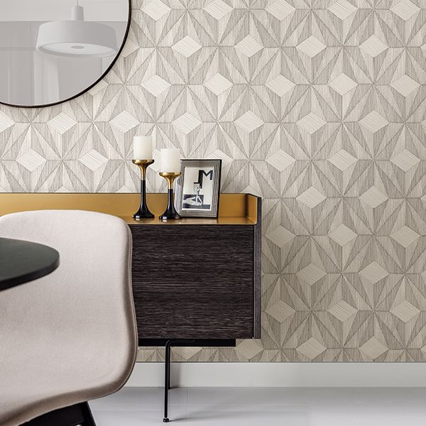 2908-87102 - Paragon Silver Geometric Wallpaper - by A-Street Prints