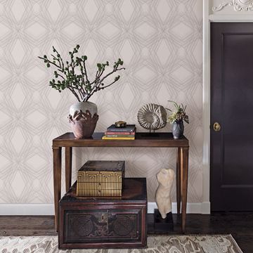 Show details for Relativity Off-White Geometric Wallpaper