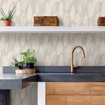 Show details for Monolith Silver Abstract Wood Wallpaper