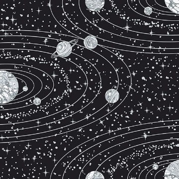 Picture of Orbit Black Celestial Wallpaper